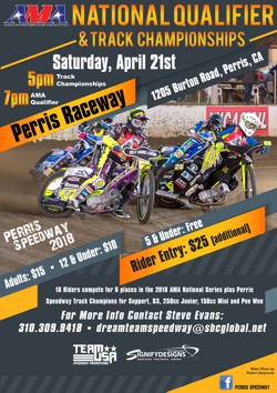 2018 AMA National Speedway Qualifier Flyer